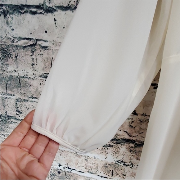 Boho cream peasant top by Monteau size L EUC - Picture 7 of 8